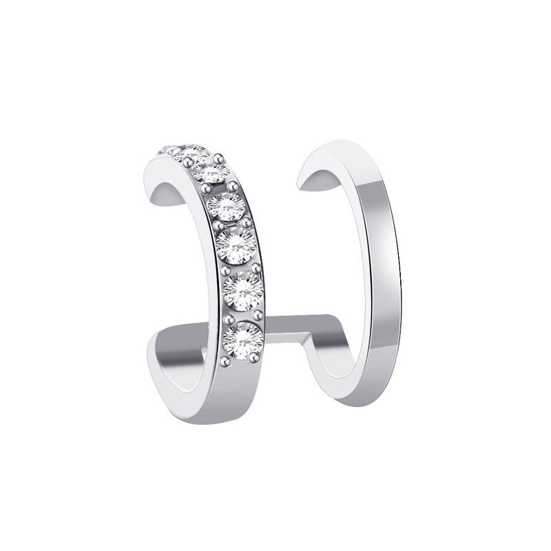 Fashion Exquisite Rhinestone Decor Ear Cuff earring for Woman Ear 2025 Summer New Arrival Christmas Jewelry Gift