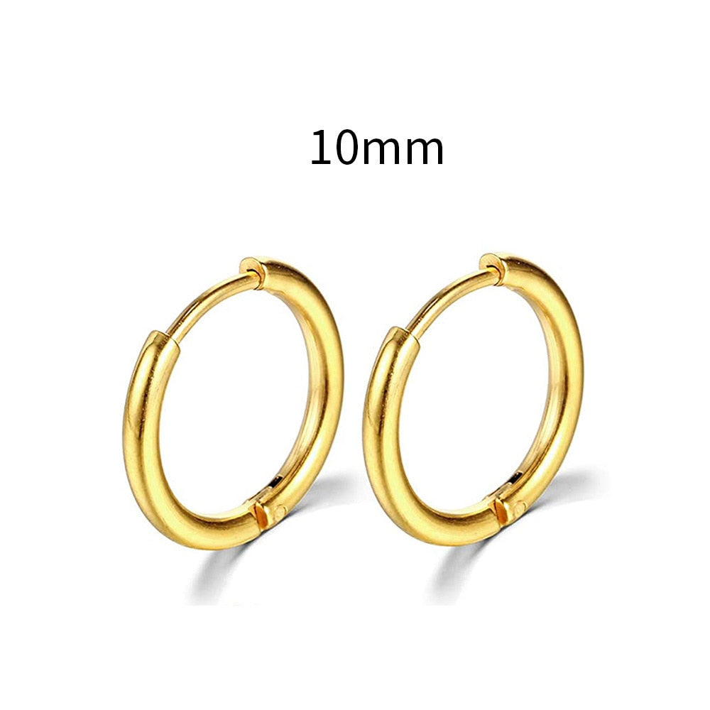 2025 New Simple Stainless Steel Small Hoop Earrings for Women Men Cartilage Ear Piercing Jewelry Pendientes Hombre Mujer